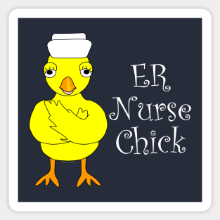 ER Nurse Chick White Text Sticker